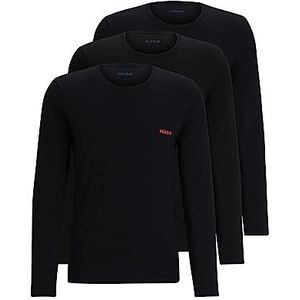 HUGO Heren LS-Shirt RN Triplet Longsleeve, Black1, L