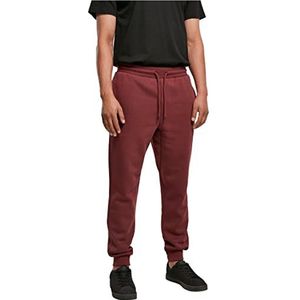 Urban Classics Basic joggingbroek voor heren, lange sportbroek, relaxed cut, elastische band, verkrijgbaar in 8 kleuren, maat S tot 5XL, rood (cherry), M