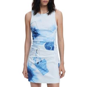 Desigual - Fotoazul - Mouwloze Damesjurk - Blauw - A-lijn