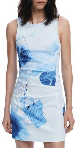 Desigual - Fotoazul - Mouwloze Damesjurk - Blauw - A-lijn