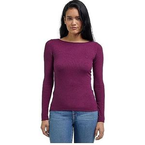 Lee Dames Ls Boat Neck Tee T-shirt, lila, XS