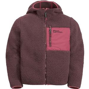 Jack Wolfskin Ice Curl Hood Jacket K Fleecejack, Boysenberry, 128 meisjes en meisjes, Boysenberry, 128 cm