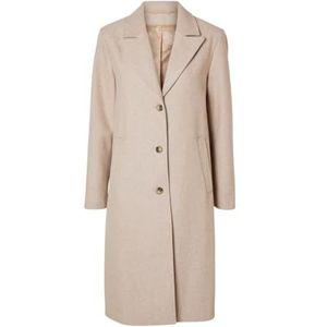 SELECTED FEMME Dames SLFNEW ALMA WOOL COAT NOOS jas, sandshell/detail: gemêleerd, 40, Sandshell/detail: gemêleerd, 40