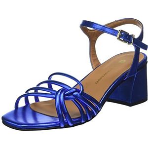 Fred de la Bretoniere Frs1384 Sandaal Metallic Leather Heeled Sandalen voor dames, cobalt blue, 37 EU
