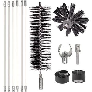 Eastman Lint Wizard Large Duct 7-Piece Dryer Vent Cleaning Kit, 12 Foot Flexible Quick-Snap Rods, 4 Inch Auger Brush, Lint Trap Brush, 60768