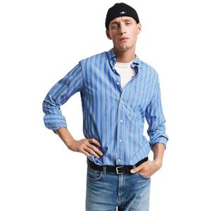REG Classic POPLIN Stripe Shirt, sea blue, S
