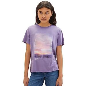 TOM TAILOR Denim T-shirt voor dames, 32255 - Lilac, S