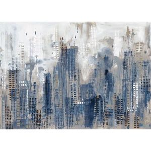 Rasch Behang 360837 - Fotobehang op vlies met de skyline van New York in blauw, bruin en wit uit de collectie Magicwalls - 2,65 m x 3,71 m (L x B)