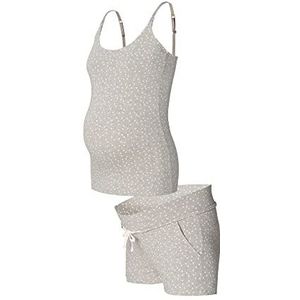 ESPRIT Maternity Dames Nightwear Set Nursing Allover Print Pyjamaset, Light Grey Melange-045, M