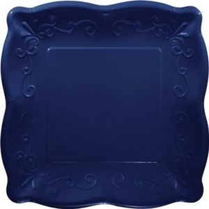 Creative Convertting 8C333397 vierkant bord met reliëf, 17,8 cm, marineblauw
