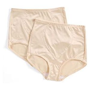 Bali Shapewear voor dames, stevige shapewear met buikcontrole, verpakking van 2 stuks, Licht Beige, 3XL
