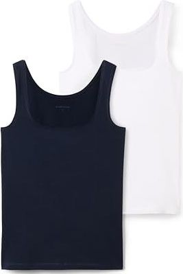 TOM TAILOR - Top - Navy/Wit - 2 Pack - Aansluitende Pasvorm - Mouwloos