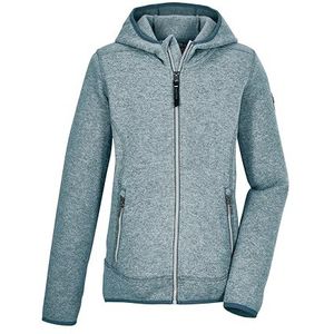 killtec meisjes Gebreid fleecejack/fleecejack met capuchon KOS 355 GRLS KNTFLC JCKT, aquaverde, 116, 41771-000