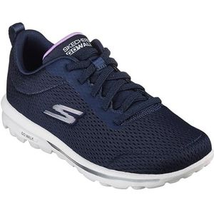 Skechers Women's GO Walk Travel-Fun Journey Sneaker, Navy/Lavender, 9