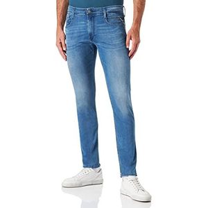 Replay Heren Anbass Powerstretch Denim Jeans, 009, medium blue., 28W x 32L