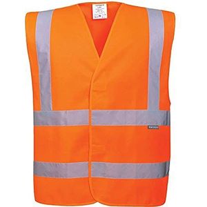 Portwest C470ORR4X/5X Hi-Vis Two Band and Brace Vest, Regular, 4X-Large/5X-Large, Orange