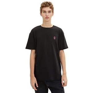 TOM TAILOR Denim Uomini Relaxed Fit Basic T-shirt 1033920, 29999 - Black, L