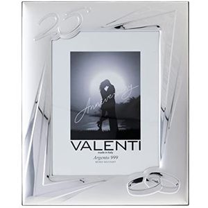 Valenti&Co Fotolijst van zilver, 18 x 24 cm, ideaal als cadeau voor zilveren bruiloften, 25 jaar bruiloft of voor de 25e verjaardag van familie of moeder en papa.