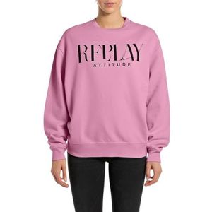 Replay Oversized sweatshirt voor dames, 699 Mauve, M