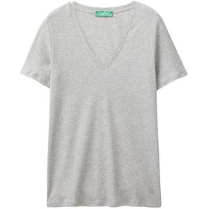 Shirt - Effen - Jersey - V-hals - Kwartmouw - Slanke Pasvorm