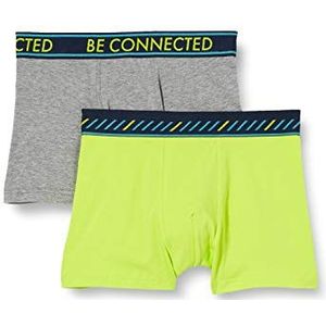 Sanetta Onderbroek  smoky blue / neongeel / grijs gemêleerd