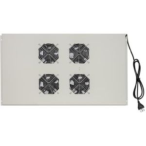 Connetto - Module met 4 plafondventilatoren in grijs met thermostaat voor kasten 22/42U diepte 800-1000 links