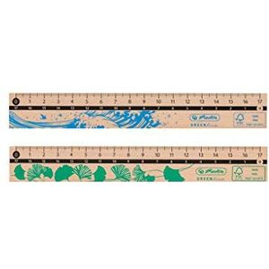 herlitz 50033614 liniaal, 17 cm, van 100% FSC-hout, 1 stuk