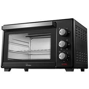 ARDES - AR6231B elektrische convectie-oven, 30 liter, kleine oven met convectie, 6 kookfuncties, elektrische oven, timer, dubbele beglazing, met ovenaccessoires, kleur zwart