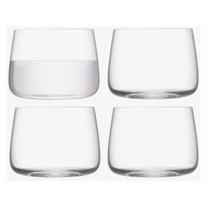 LSA International Metropolitan Stemless Glas 360ml Helder | Set van 4 | Vaatwasmachinebestendig | MW01