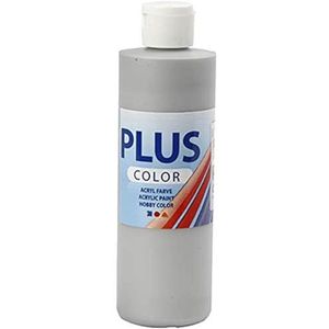 Plus Color Acrylverf, Craft Paint - Zilver - 1 Fles van 250 ml