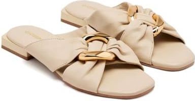 GIOSEPPO - Killingly - Platte Sandalen - Ivoor Wit - Leren Sandalen met Hak van 1,5 cm