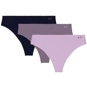 Under Armour Pure Stretch No Show Thong Stringslips voor dames, 3-pack onzichtbare stringslips met ultrazachte pasvorm en draagcomfort de hele dag door, XL