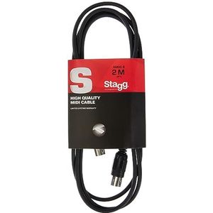 Stagg SMD2 E 2 m 5-pins DIN mannelijke connector MIDI-kabel,