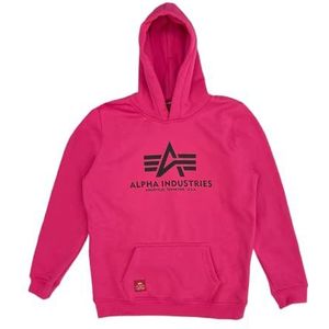 ALPHA INDUSTRIES Unisex kinderen Basic Hoody Kids/Tieners capuchon, 651-magenta, 176