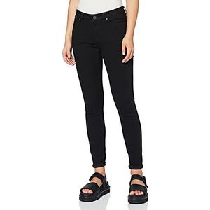 SELECTED FEMME Skinny Fit Jeans voor dames, halfhoge taille, zwart denim, 26W x 32L
