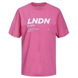 Jack & Jones - Jjxx Jxbea Ss Relaxed Vint Tee Noos - T-shirt - Carmine Rose/Print: helder wit Lndn Print