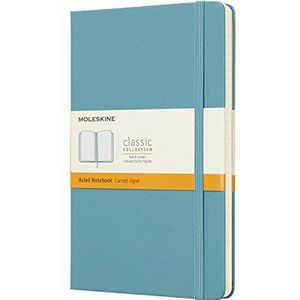Moleskine Groot/A5 notitieboek, gelinieerd, harde kaft, rifblauw