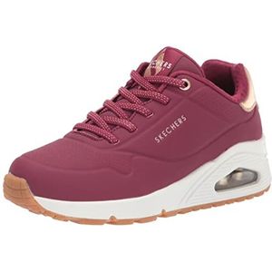 Skechers UNO-Shimmer Away Sneakers voor dames, wijnrood, 38.5 EU