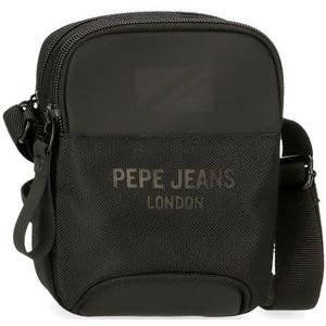 Pepe Jeans Bromley Kleine schoudertas zwart 12 x 16 x 3,5 cm polyester, zwart, maat única, kleine schoudertas, Zwart, Eén maat, Kleine schoudertas