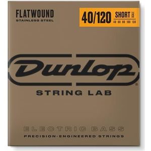 Dunlop DBFS40120S snaren voor basgitaar (plat gewikkeld, korte mensen, 40/120), 4 stuks