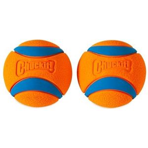 Chuckit! Ultra Ball hondenspeelgoed, duurzaam, drijvend rubberen hondenbal, launcher, compatibel speelgoed voor honden, 2 stuks, groot