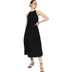 Trendyol Shift Regular Fit geweven jurk voor dames, Zwart, 38