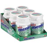 Mentos Gum White Green Mint, suikervrije kauwgom – verpakking van 6 potjes met 40 kauwgoms, muntsmaak voor een frisse adem
