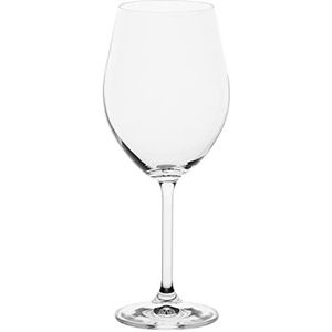 Wit porselein - rood glas 425 ml, transparant, per stuk