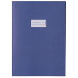 HERMA 5533 Papier A4 Schrijfhoes met tekstveld, van krachtig gerecycled oud papier en rijke kleuren, boekbeschermer voor schoolschriften, blauw