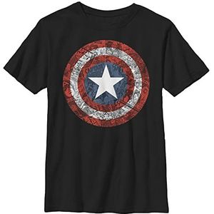 Marvel Jongens Klassiek Comicbook Shield T-shirt, zwart, S, zwart, S