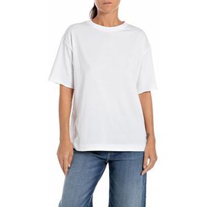 Replay Oversized T-shirt voor dames, 001, wit, S