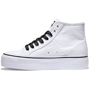 DC Shoes Manual HI Platform Sneakers voor dames, wit/zwart/bloem, 37,5 EU, White Black Flower, 37.5 EU