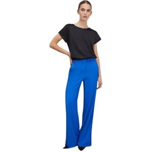 Motivi Dames T-shirt gemaakt van twee verschillende materialen, Nero, XS