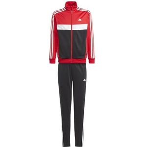 adidas Unisex kids Essentials 3-Stripes Tiberio Trainingspak, 13-14 jaar, Beter Scarlet/Wit/Zwart/Wit, 13-14 jaar